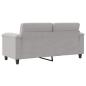 Preview: 2-Sitzer-Sofa Hellgrau 140 cm Mikrofasergewebe