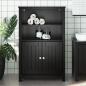 Preview: ARDEBO.de - Badschrank BERG Schwarz 69,5x34x110 cm Massivholz Kiefer