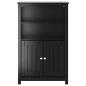 Preview: Badschrank BERG Schwarz 69,5x34x110 cm Massivholz Kiefer
