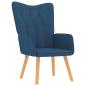 Preview: Relaxsessel mit Hocker Blau Stoff
