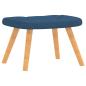 Preview: Relaxsessel mit Hocker Blau Stoff