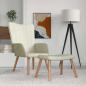 Preview: ARDEBO.de - Relaxsessel mit Hocker Cremeweiß Samt