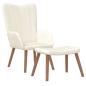 Preview: Relaxsessel mit Hocker Cremeweiß Samt