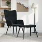Preview: ARDEBO.de - Relaxsessel mit Hocker Schwarz Samt