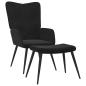 Preview: Relaxsessel mit Hocker Schwarz Samt