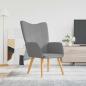 Preview: ARDEBO.de - Relaxsessel Hellgrau Stoff