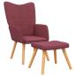 Preview: Relaxsessel mit Hocker Weinrot Stoff