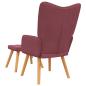 Preview: Relaxsessel mit Hocker Weinrot Stoff