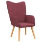 Preview: Relaxsessel mit Hocker Weinrot Stoff