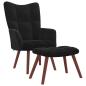 Preview: Relaxsessel mit Hocker Schwarz Samt