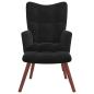 Preview: Relaxsessel mit Hocker Schwarz Samt