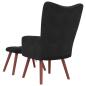 Preview: Relaxsessel mit Hocker Schwarz Samt