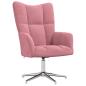 Preview: Relaxsessel mit Hocker Rosa Samt