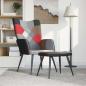 Preview: Relaxsessel mit Hocker Patchwork Stoff