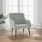 Preview: ARDEBO.de - Sessel Hellgrau 63x76x80 cm Samt