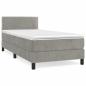 Preview: Boxspringbett mit Matratze Hellgrau 100x200 cm Samt