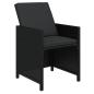 Preview: 11-tlg. Garten-Essgruppe mit Kissen Poly Rattan Schwarz