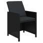 Preview: 15-tlg. Garten-Essgruppe mit Kissen Poly Rattan Schwarz
