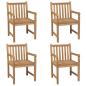 Preview: Gartenstühle 4 Stk. mit Anthrazit Kissen Massivholz Teak