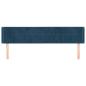 Preview: Kopfteil mit Ohren Dunkelblau 203x16x78/88 cm Samt