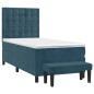 Preview: Boxspringbett mit Matratze Dunkelblau 100x200 cm Samt