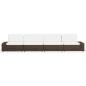 Preview: 4-tlg. Garten-Lounge-Set Poly Rattan Braun