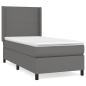 Preview: Boxspringbett mit Matratze Grau 80x200 cm Kunstleder