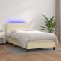 Preview: ARDEBO.de - Boxspringbett mit Matratze & LED Creme 80x200 cm Kunstleder
