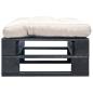 Preview: Outdoor-Ottomane Paletten mit Kissen in Sandfarben Holz Schwarz