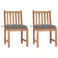 Preview: ARDEBO.de - Gartenst?hle 2 Stk. mit Kissen Massivholz Teak