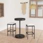 Preview: ARDEBO.de - 3-tlg. Gartenbar-Set mit Kissen Poly Rattan Schwarz