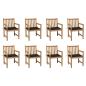 Preview: ARDEBO.de - Gartenstühle 8 Stk. mit Schwarzen Kissen Massivholz Teak