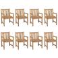 Preview: Gartenstühle 8 Stk. mit Anthrazit Kissen Massivholz Teak