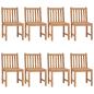 Preview: Gartenstühle 8 Stk. mit Kissen Massivholz Teak