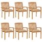 Preview: ARDEBO.de - Stapelbare Gartenst?hle mit Kissen 6 Stk. Massivholz Teak