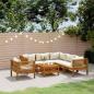 Preview: ARDEBO.de - 7-tlg. Garten-Lounge-Set mit Creme Kissen Massivholz Akazie