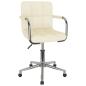 Preview: ARDEBO.de - Esszimmerstuhl Drehbar Creme Stoff