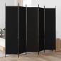 Preview: ARDEBO.de - 5-tlg. Paravent Schwarz 250x200 cm Stoff