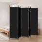 Preview: 5-tlg. Paravent Schwarz 250x200 cm Stoff