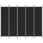 Preview: 5-tlg. Paravent Schwarz 250x200 cm Stoff