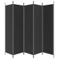 Preview: 5-tlg. Paravent Schwarz 250x200 cm Stoff