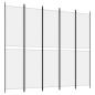 Preview: 5-tlg. Paravent Weiß 250x220 cm Stoff