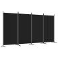 Preview: 4-tlg. Paravent Schwarz 346x180 cm Stoff