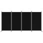 Preview: 4-tlg. Paravent Schwarz 346x180 cm Stoff
