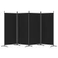 Preview: 4-tlg. Paravent Schwarz 346x180 cm Stoff