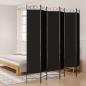 Preview: ARDEBO.de - 6-tlg. Paravent Schwarz 240x220 cm Stoff