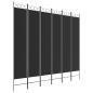 Preview: 6-tlg. Paravent Schwarz 240x220 cm Stoff