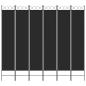 Preview: 6-tlg. Paravent Schwarz 240x220 cm Stoff