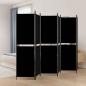 Preview: ARDEBO.de - 6-tlg. Paravent Schwarz 300x180 cm Stoff