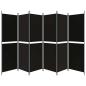 Preview: 6-tlg. Paravent Schwarz 300x180 cm Stoff
